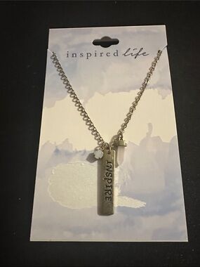 Inspire Gold 'Inspire' Bar Pendant Necklace - Gold
#44